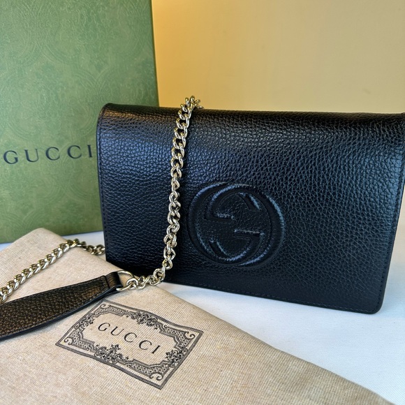 Gucci Handbags - Gucci SoHo Wallet on Chain Marmont crossbody leather, Italy, Box, dustbag, COA